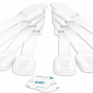 b59c83dee780d78ef3463e6b96240739.jpg Kindersicherung für Schränke und Schubladen 8 Stück – flexible Sicherheitsverschlüsse mit 3M-Klebepad – Babyschutz für Möbel, Geräte