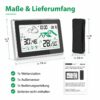 bdac80ea487beabce9a1cf5601d23faf.jpg Digitale Funk-Wetterstation mit Außensensor – LCD-Touchscreen, Innen- & Außentemperatur, Luftfeuchtigkeit, Wettervorhersage, Funkuhr, Kalender & Frost