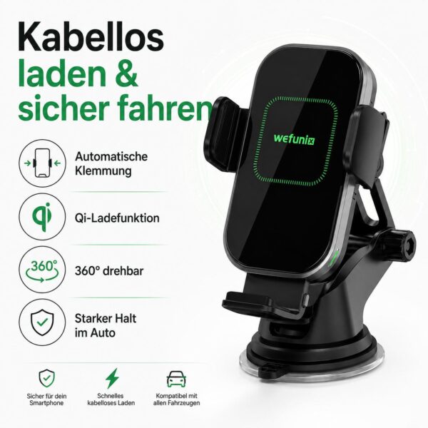 c7b9acb3071c6fd407a56865fef78f7d.jpg Auto Handyhalterung mit Qi-Ladefunktion 15W – Smartphone Halterung fürs Auto mit Saugnapf & Lüftungsclip, 360° drehbar