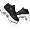 caef17a6a585d36eb30087b2f0ec688c.jpg Rollschuhe Schuhe mit einziehbaren Rollen Größe 37 – Sneaker mit Rollen für Kinder & Jugendliche, Schwarz/Silber, Skate Shoes für Mädchen und Jungs