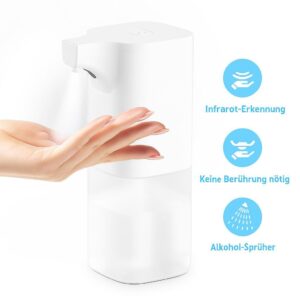 Automatischer Spender mit Infrarot-Sensor | Für Seife, Desinfektionsmittel  Touchless Sprüher | Nachfüllbarer Behälter | Hygienische Lösung