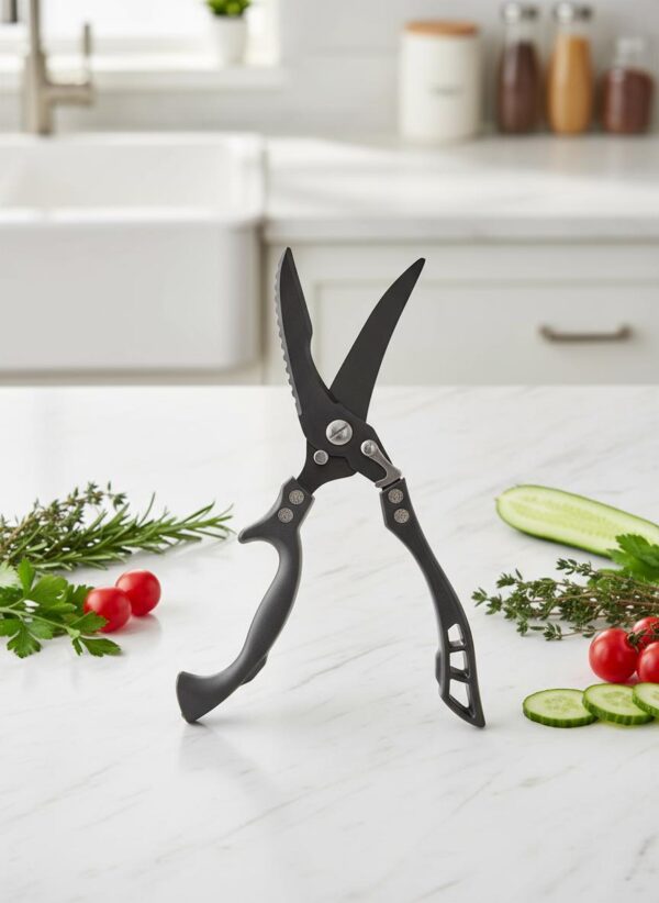 e2216c49b563d4073d47f04812b9af6a.jpg Premium Küchenschere aus Edelstahl – Multifunktional zum Schneiden von Geflügel, Fisch, Fleisch & Gemüse – Ergonomischer Griff, rutschfest & rostfrei