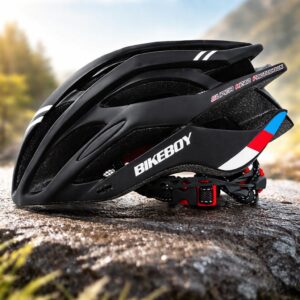 Fahrradhelm Erwachsene, verstellbar, mit Belüftung, aerodynamisches Design, sportlicher Fahrrad Schutzhelm für Rennrad, MTB & City – Schwarz