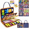 Montessori Busy Lernbuch – 8 in 1 Activity Buch mit Griff, Motorikspielzeug für Kleinkinder, Reisespielzeug, Lernspielzeug