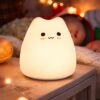 LED Katzenlampe Nachtlicht – süße Kinderlampe mit warmweißem Licht & Farbwechsel