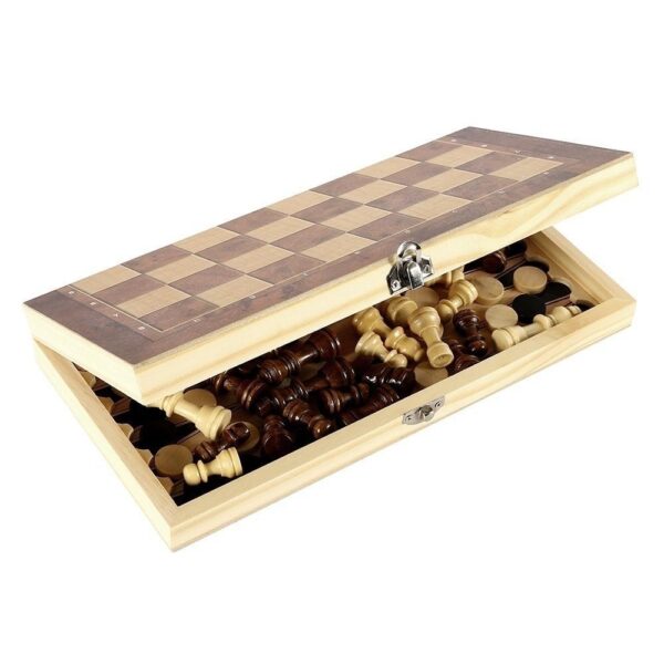 f1d286a13209dca2c4775377757ffcd2.jpg 3-in-1 Holzspiel – Schach, Dame & Backgammon – Klappbares Brettspiel Set mit Figuren – Ideal für Kinder & Erwachsene