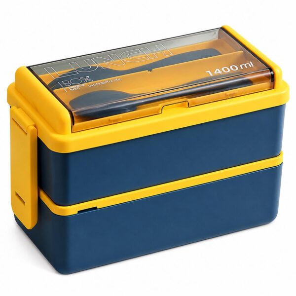 Lunchbox 1400 ml mit 2 Ebenen – stapelbare Bro