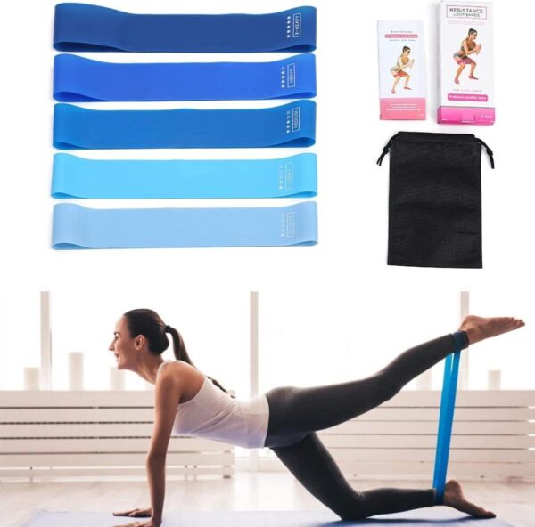 Fitnessbänder Set aus Naturlatex – 5 Widerstandsstufen – Widerstandsbänder für Training, Yoga & Reha – hautfreundlich & reißfest