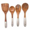 4-teiliges Holz-Küchenutensilien-Set – Kochlöffel, Pfannenwender & Servierlöffel
